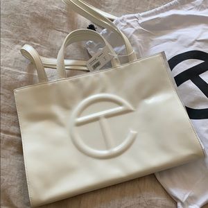 White medium telfar bag
